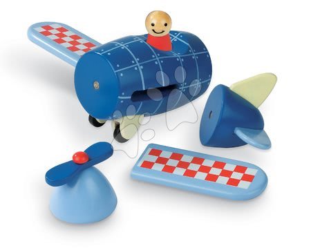 Autíčka  - Dřevěná magnetická skládačka Letadlo Kit Magnet Janod - 1