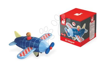 Autíčka  - Dřevěná magnetická skládačka Letadlo Kit Magnet Janod - 2