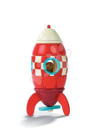 Autíčka  - Dřevěná magnetická skládačka Raketa Kit Magnet Janod - 2