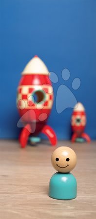 Autíčka  - Dřevěná magnetická skládačka Raketa Kit Magnet Janod - 8