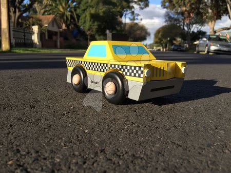 Autíčka  - Dřevěná magnetická skládačka auto taxi Kit Magnet Janod - 6