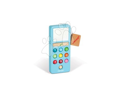 Dřevěné hračky pro nejmenší - Dřevěný mobilní telefon Janod - 2