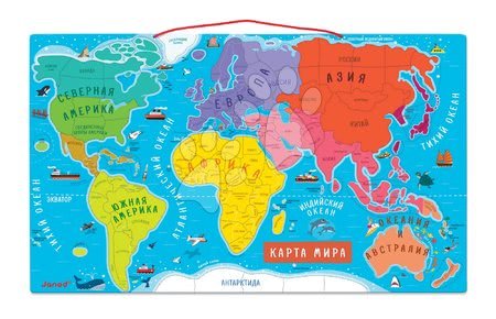 Magnete für Kinder - Magnetische Weltkarte Russische Version Magnetic World Map Janod - 2