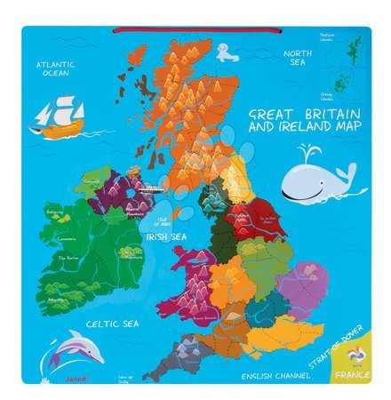 Magnetky pro děti - Magnetická mapa Velká Británie Magnetic Janod_1