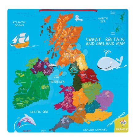 Magnetky pro děti - Magnetická mapa Velká Británie Magnetic Janod - 1