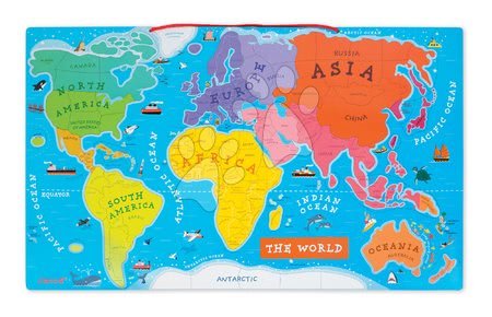 Kreatywne i dydaktyczne zabawki Janod - Magnetowa mapa świata Magnetic World Puzzle Wersja angielska Janod_1