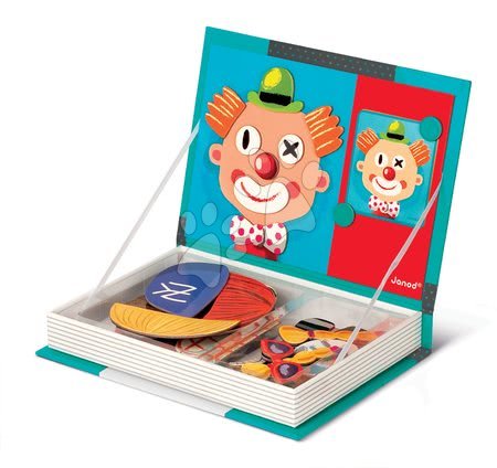 Magnetky pro děti - Magnetická kniha Crazy Face Magneti Book Janod  - 1