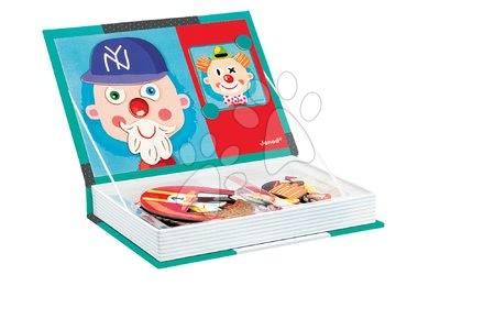 Magnetky pro děti - Magnetická kniha Crazy Face Magneti Book Janod  - 2