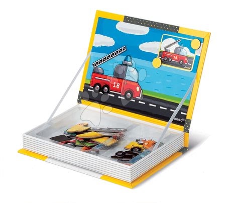 Magnetky pro děti - Magnetická kniha Vehicles Magneti'Book Janod  - 2