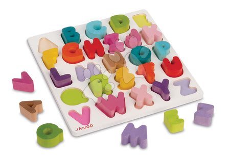 Puzzle pro nejmenší - Dřevěná vkládačka Abeceda I Wood Janod - 1