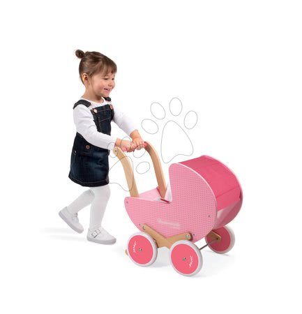 Dřevěné kočárky pro panenky - Dřevěný kočárek pro panenky Mademoiselle Janod - 3