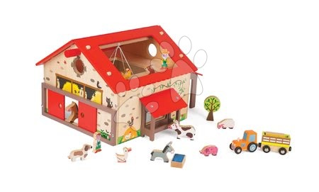 Zemědělské stroje - Dřevěná stavebnice Šťastná farma Wooden Worlds Janod - 1