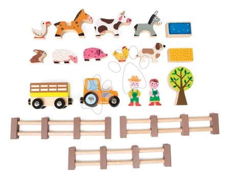 Zemědělské stroje - Dřevěná stavebnice Šťastná farma Wooden Worlds Janod - 2