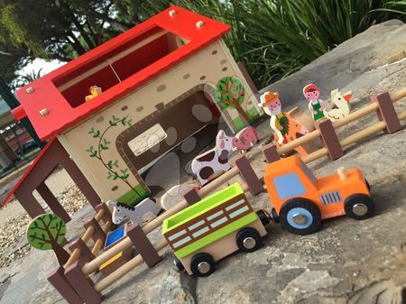 Zemědělské stroje - Dřevěná stavebnice Šťastná farma Wooden Worlds Janod - 6