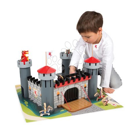 Dětské puzzle do 100 dílků - Stavebnice Rytířský hrad Cardboard Worlds Janod - 4