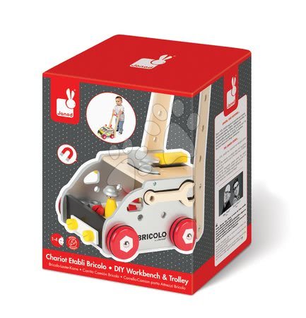 Pracovní dětská dílna - Dřevěný pracovní vozík Redmaster Bricolo Janod - 4