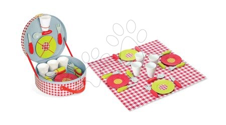 Dřevěné kuchyňky - Dřevěná sada nádobí Picnic Hamper Janod