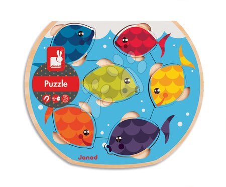 Hry na rybáře - Dřevěné magnetické puzzle pro nejmenší Speedy Ryby Janod - 2