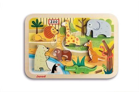 Puzzle para os mais pequenos - Quebra-cabeça de madeira para os mais pequenos Zoo Chunky Janod_1
