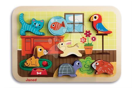 Puzzle pro nejmenší - Dřevěné puzzle pro nejmenší Zvířátka Chunky Janod - 2