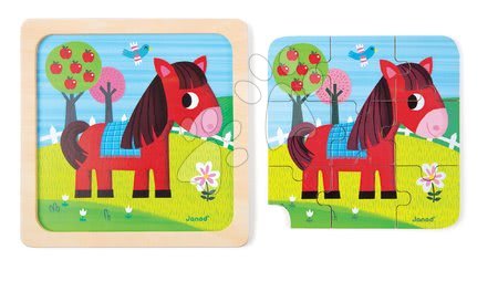 Puzzle pro nejmenší - Dřevěné puzzle pro nejmenší Set 3 Puzzles Janod - 11