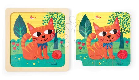 Puzzle pro nejmenší - Dřevěné puzzle pro nejmenší Set 3 Puzzles Janod - 10