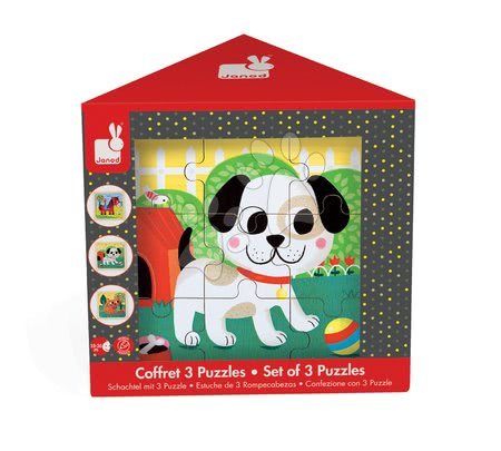 Puzzle pro nejmenší - Dřevěné puzzle pro nejmenší Set 3 Puzzles Janod - 4