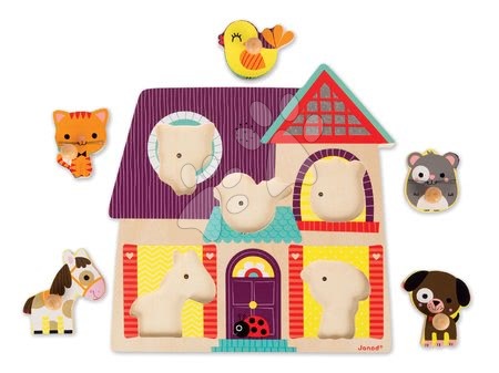 Puzzle pro nejmenší - Dřevěné puzzle pro nejmenší My Little Friends Janod - 2