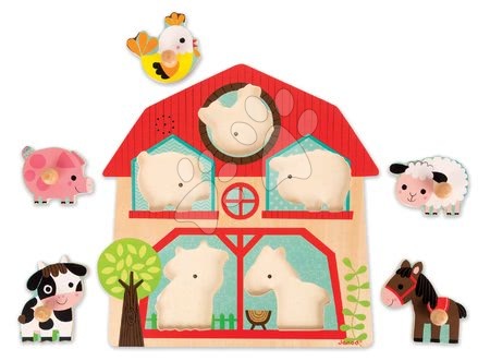 Puzzle pro nejmenší - Dřevěné puzzle pro nejmenší Zvířátka z farmy Janod - 2