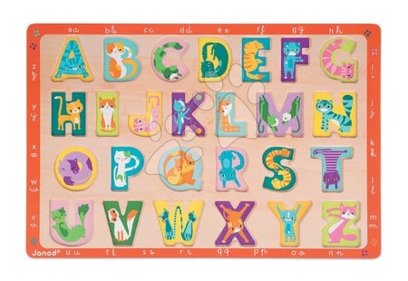 Puzzle pro nejmenší - Dřevěné puzzle Kitten ABC Janod - 3