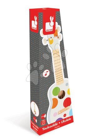Dětské hudební nástroje - Dřevěné ukulele Confetti Ukulele Janod - 1