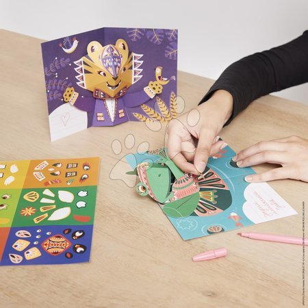 Trabalhos manuais e criação - Mini conjunto criativo Cartões com animais Origami Cartões Pop-Up Animal Atelier Janod - 10