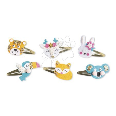 Jucării creative și didactice | Pagină 24 - Set pentru realizarea bijuteriilor Agrafe de păr Animăluțe Glittery Animal Hairclips Atelier Janod_1