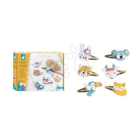 Lucru manual și creație - Set pentru realizarea bijuteriilor Agrafe de păr Animăluțe Glittery Animal Hairclips Atelier Janod - 2