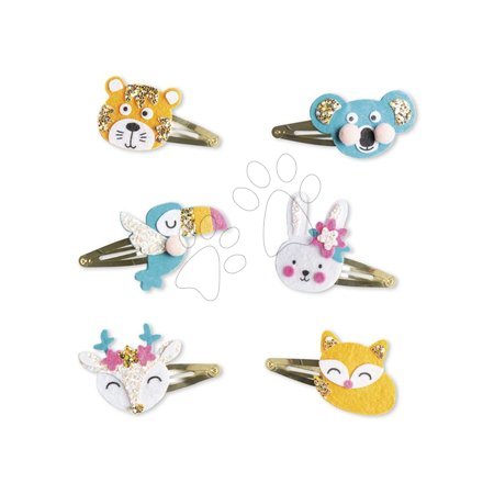 Lucru manual și creație - Set pentru realizarea bijuteriilor Agrafe de păr Animăluțe Glittery Animal Hairclips Atelier Janod - 4