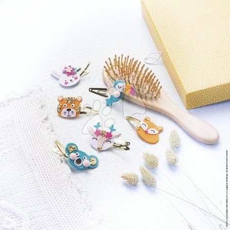 Lucru manual și creație - Set pentru realizarea bijuteriilor Agrafe de păr Animăluțe Glittery Animal Hairclips Atelier Janod - 10