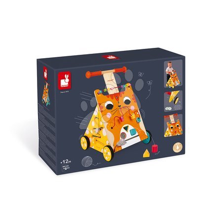 Brinquedos didáticos de madeira - Caminhante multifuncional de madeira Gato Multi-atividades Caminhante para Bebê Janod - 5