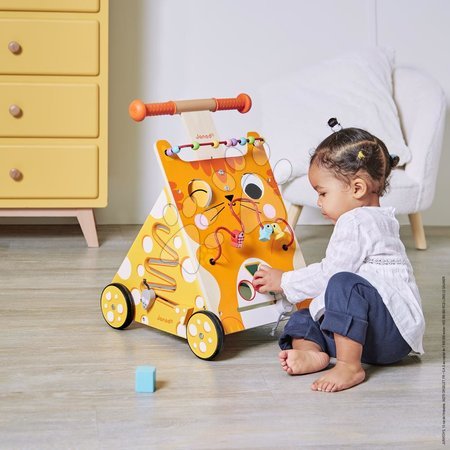 Brinquedos didáticos de madeira - Caminhante multifuncional de madeira Gato Multi-atividades Caminhante para Bebê Janod - 8