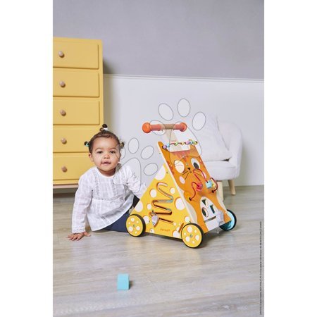 Brinquedos didáticos de madeira - Caminhante multifuncional de madeira Gato Multi-atividades Caminhante para Bebê Janod - 9