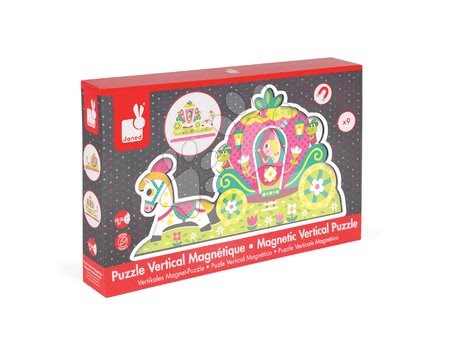 Puzzle pro nejmenší - Dřevěné magnetické puzzle Princezny Vertical Janod - 8