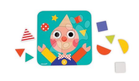 Puzzle pro nejmenší - Dřevěná vkládačka Učíme se tvary Janod 29 ks tvarů - 1