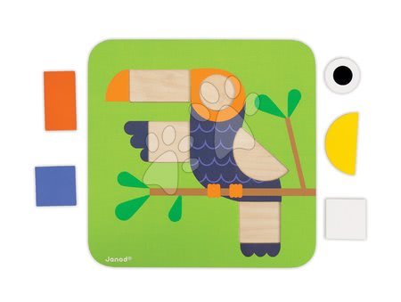 Puzzle pro nejmenší - Dřevěná vkládačka Učíme se tvary Janod 29 ks tvarů - 7