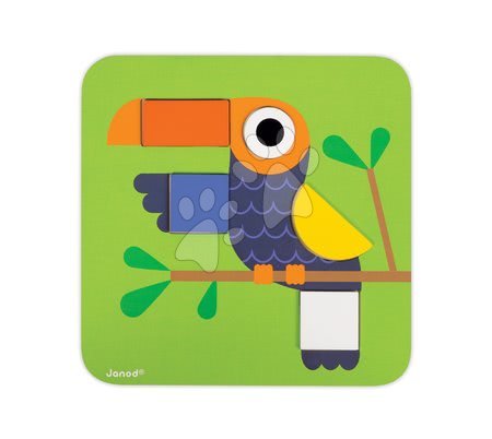 Puzzle pro nejmenší - Dřevěná vkládačka Učíme se tvary Janod 29 ks tvarů - 8