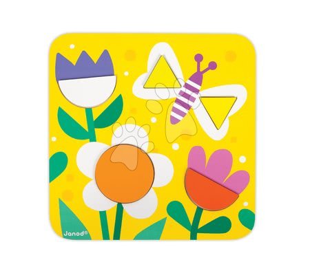 Puzzle pro nejmenší - Dřevěná vkládačka Učíme se tvary Janod 29 ks tvarů - 10
