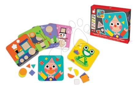 Puzzle pro nejmenší - Dřevěná vkládačka Učíme se tvary Janod 29 ks tvarů - 14