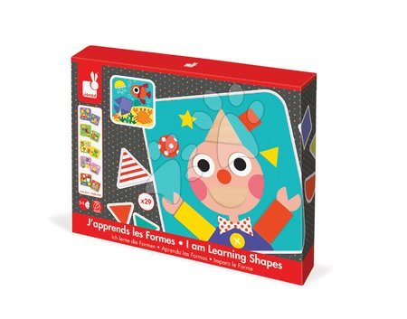 Puzzle pro nejmenší - Dřevěná vkládačka Učíme se tvary Janod 29 ks tvarů - 15
