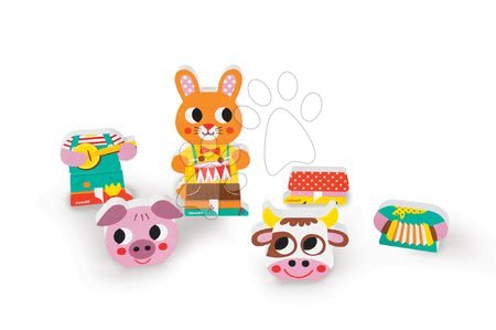Puzzle pro nejmenší - Dřevěné magnetické figurky Farma Funny Magnets Janod - 1