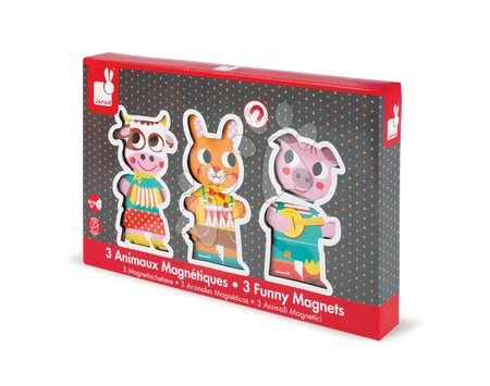 Puzzle pro nejmenší - Dřevěné magnetické figurky Farma Funny Magnets Janod - 3