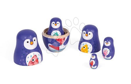 Vývoj motoriky - Dřevěné matrjošky Rodina tučňáků Zigolos Janod - 3