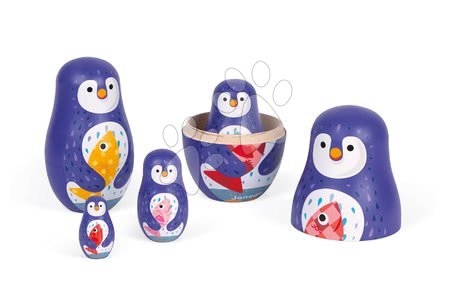 Vývoj motoriky - Dřevěné matrjošky Rodina tučňáků Zigolos Janod - 4